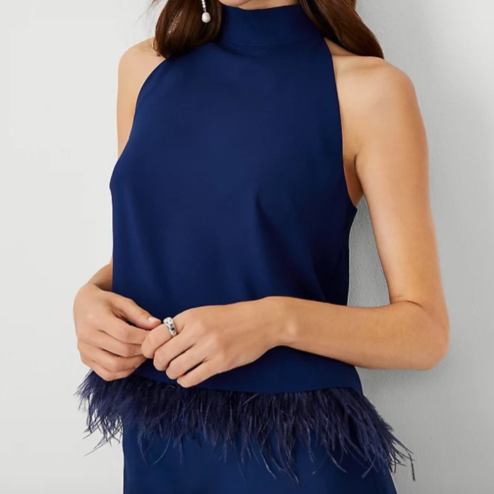 Ann Taylor Royal Blue Halter Top